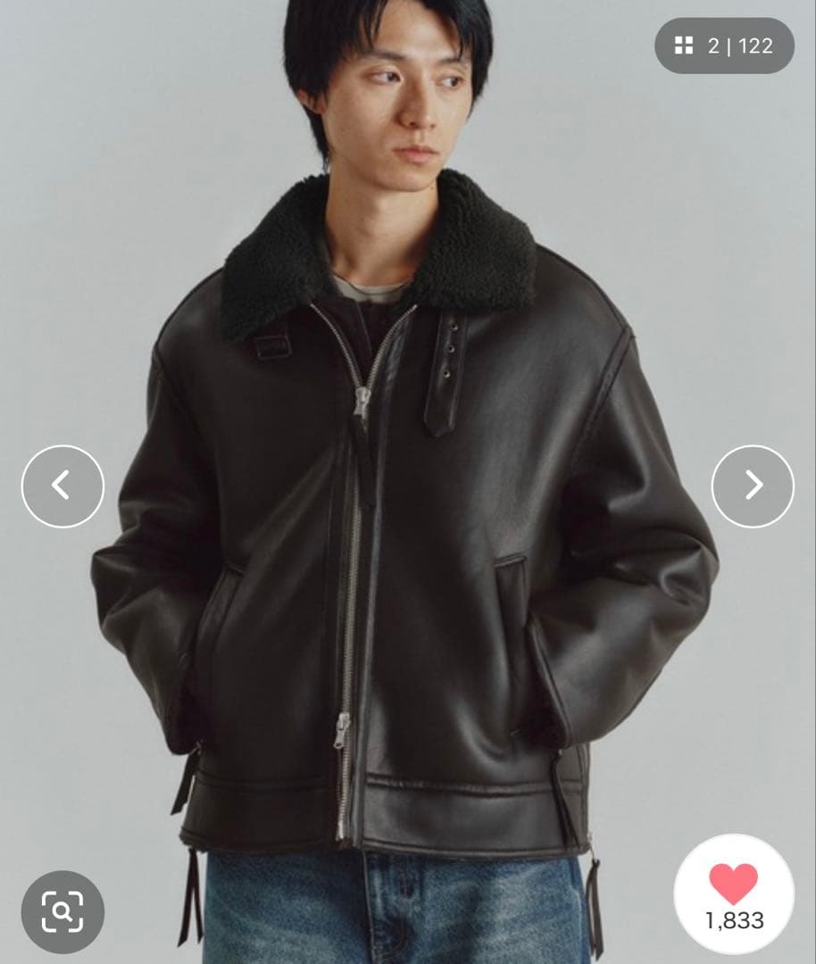 wym LIDNMフェイクムートンブルゾン