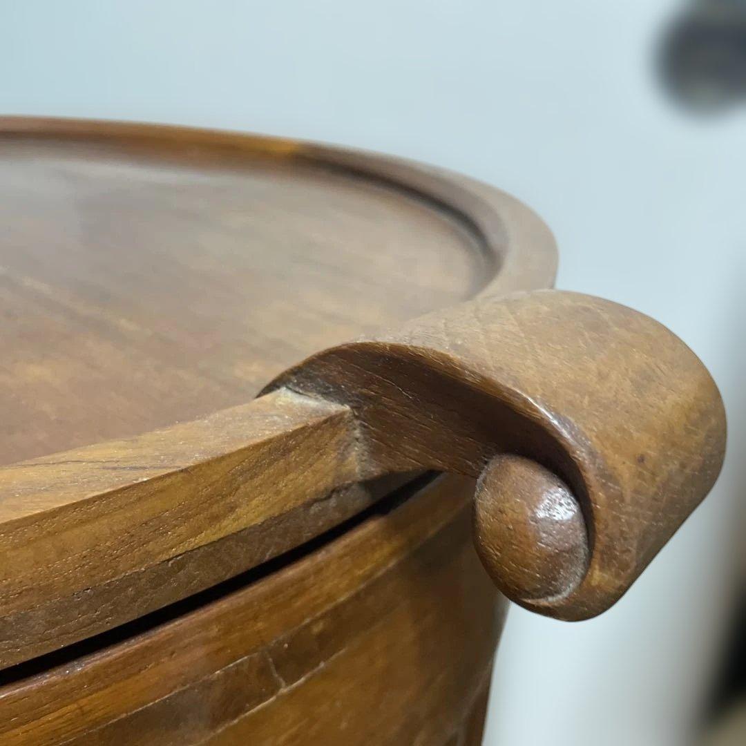 無垢材 イタリアクラシック家具 トレイ付きティーテーブル ガラスショーケース