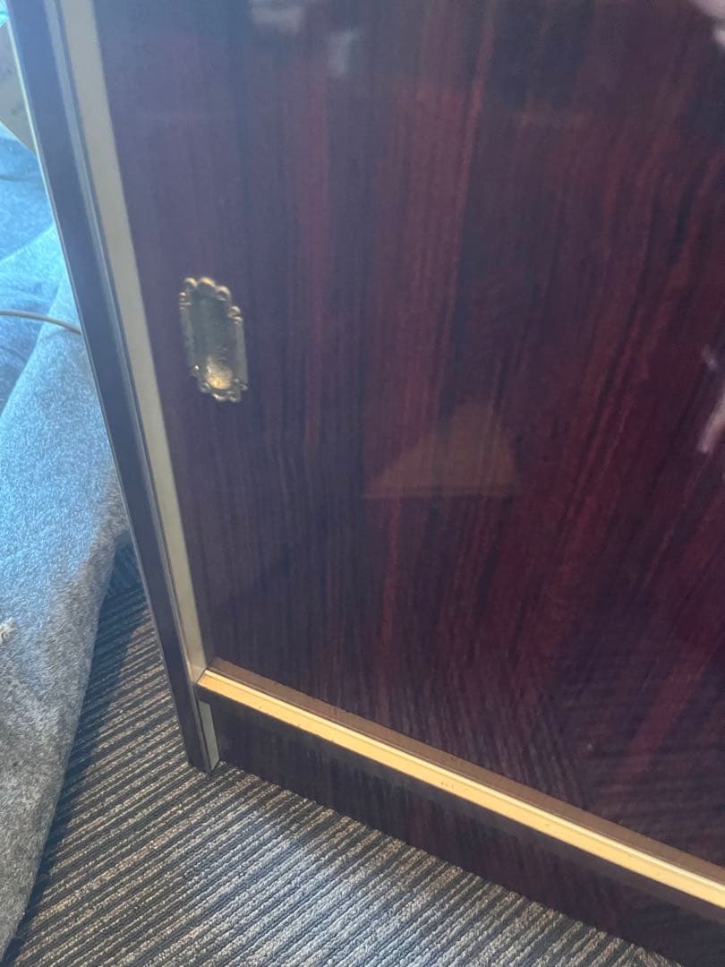 食器棚 昭和レトロ 当時物 レトロポップ 飾り棚 インテリア チェッカーガラス