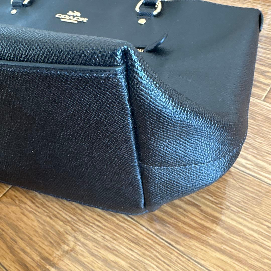 COACH ブラック レザートートバッグ