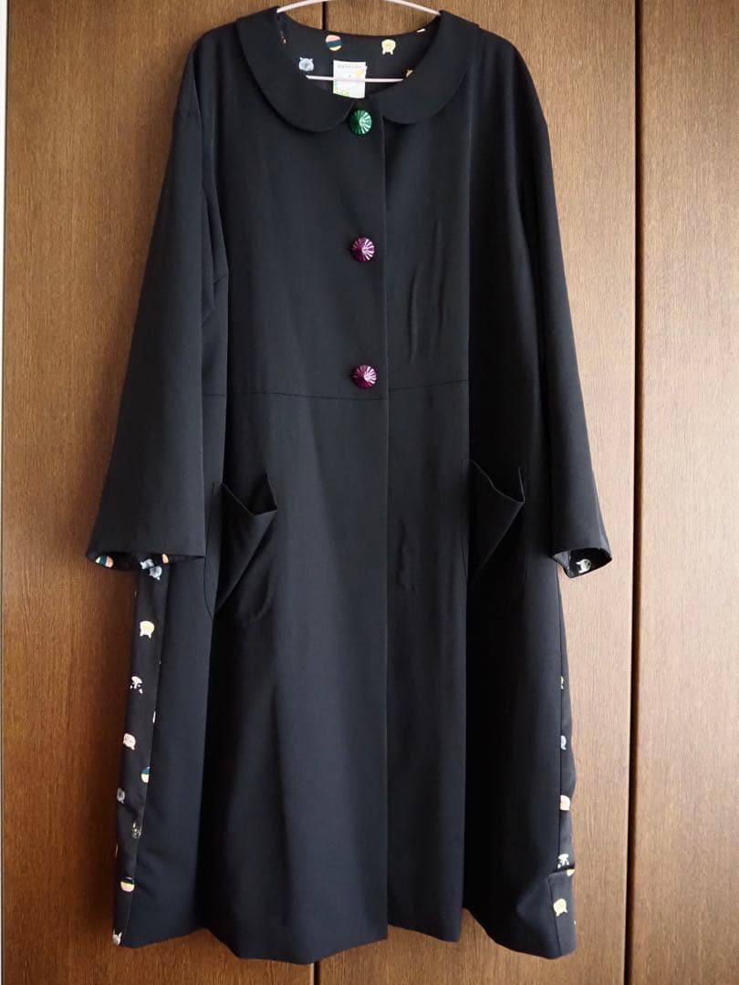 mannine ブラック ロングコート