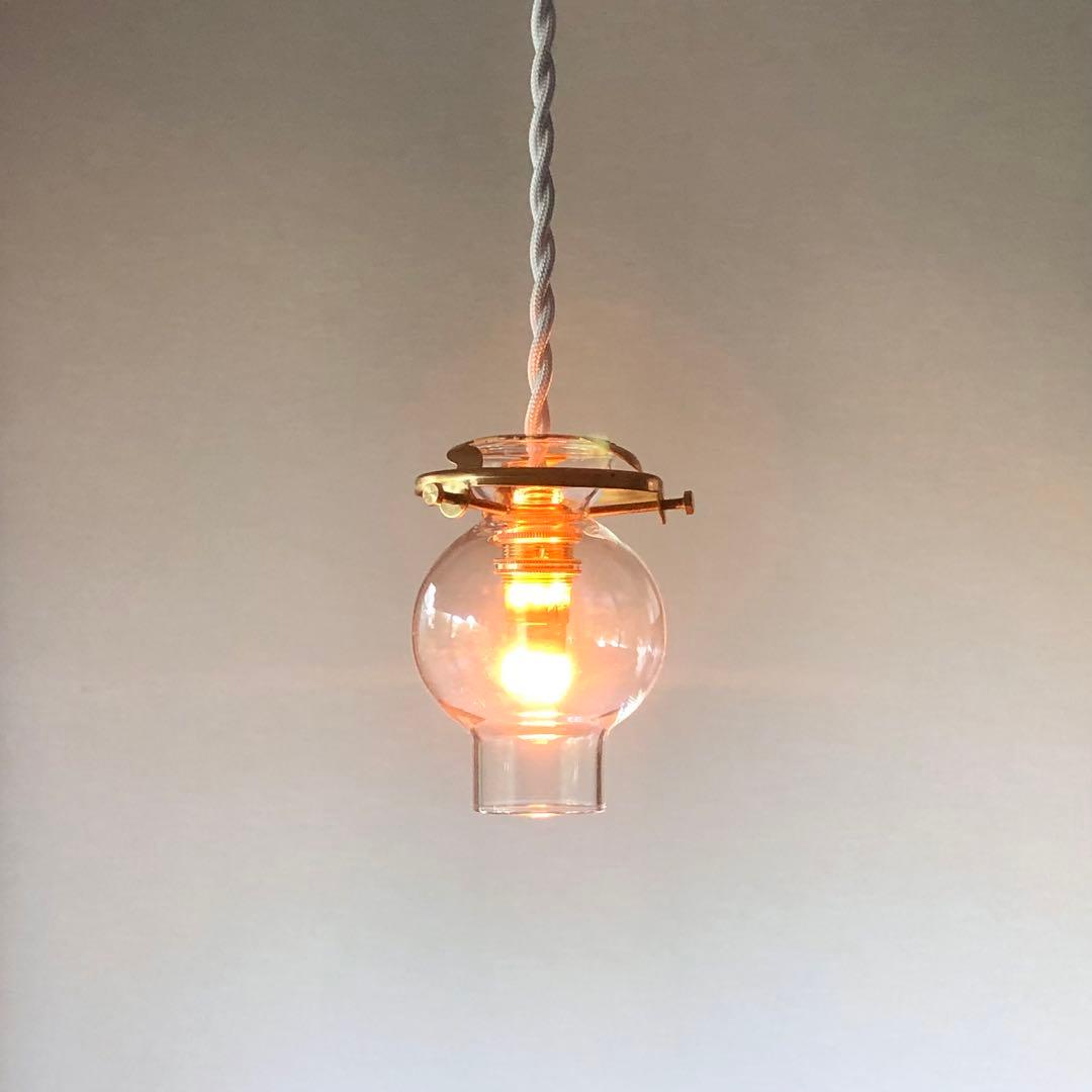 ホヤ硝子のペンダントライト⸝⋆꙳ランプシェード 真鍮ソケット 間接照明 ランタン