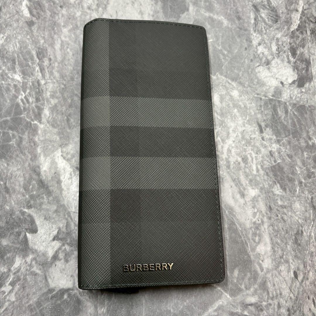 極美品✨バーバリー 長財布 2つ折り 現行モデル ブラック 箱付き