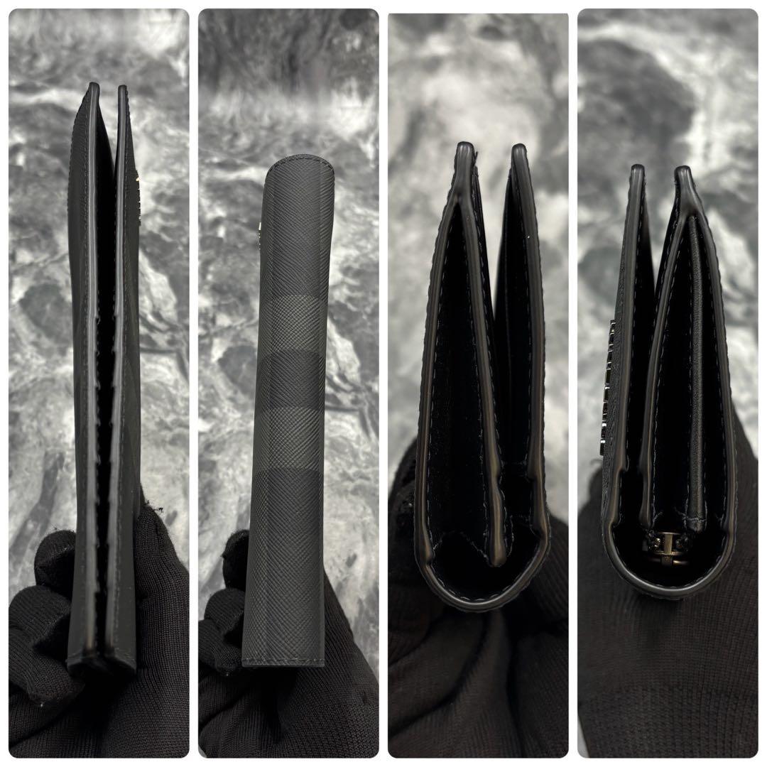 極美品✨バーバリー 長財布 2つ折り 現行モデル ブラック 箱付き