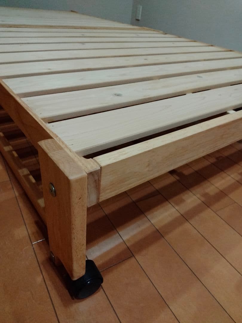 中居木工 折りたたみ ひのき スノコベッド ロータイプ ワイドシングル