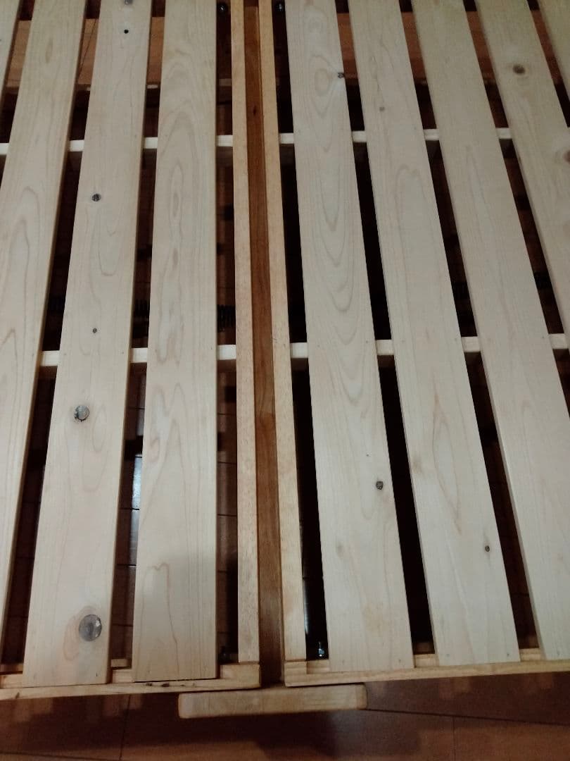 中居木工 折りたたみ ひのき スノコベッド ロータイプ ワイドシングル