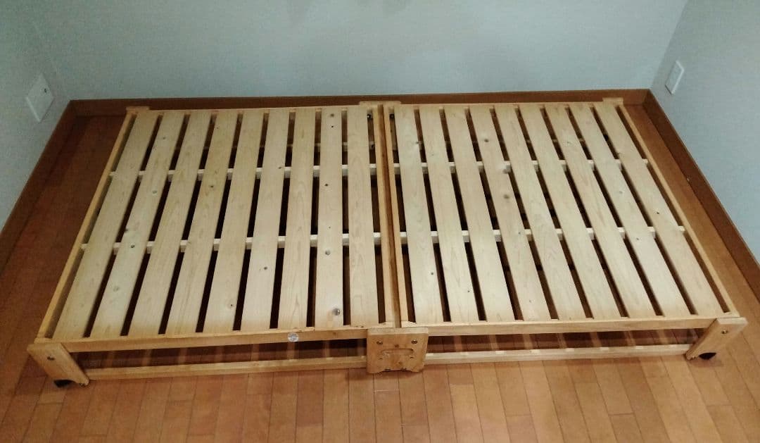 中居木工 折りたたみ ひのき スノコベッド ロータイプ ワイドシングル
