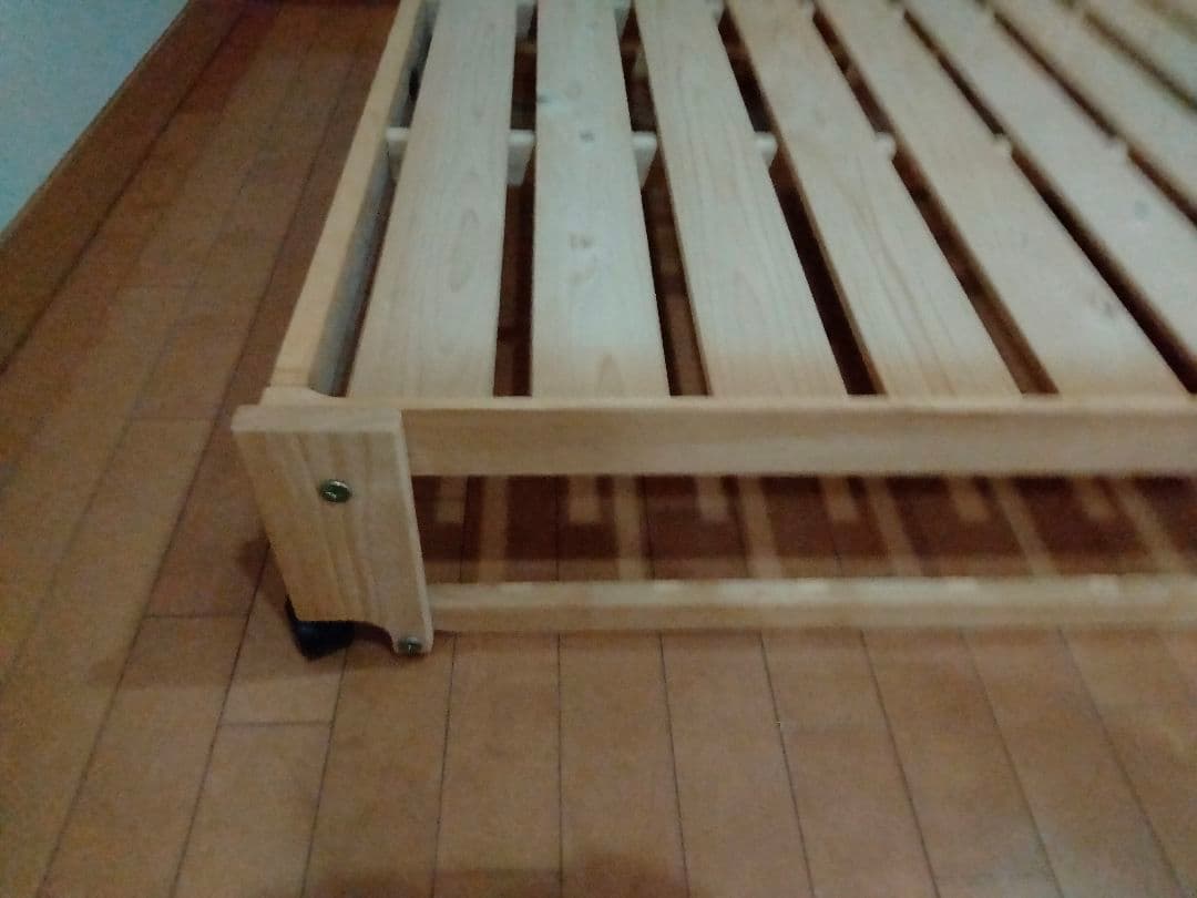 中居木工 折りたたみ ひのき スノコベッド ロータイプ ワイドシングル