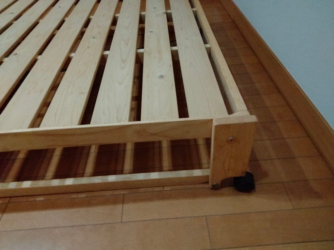 中居木工 折りたたみ ひのき スノコベッド ロータイプ ワイドシングル