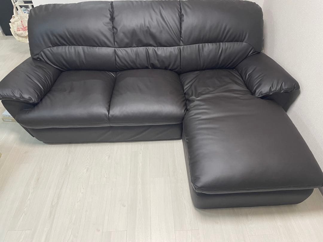 ニトリ　カウチコーナーソファNシールドビット3KD LC　ブラウン　説明書つき