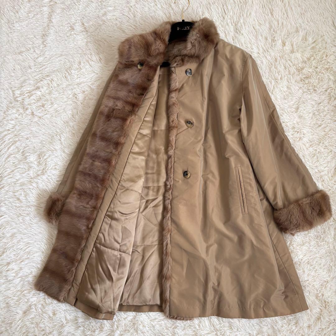 レリアン ロングコート リアルファー イヴサロモン 光沢 大きいサイズ 13+