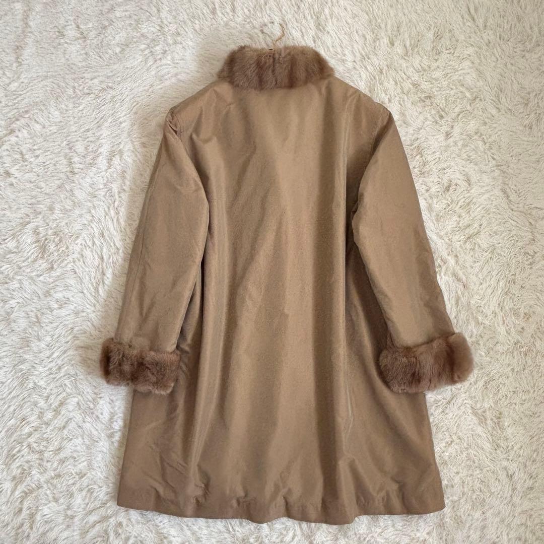 レリアン ロングコート リアルファー イヴサロモン 光沢 大きいサイズ 13+