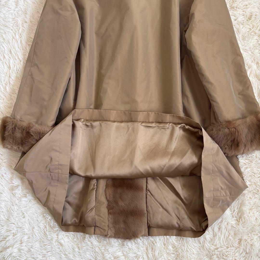 レリアン ロングコート リアルファー イヴサロモン 光沢 大きいサイズ 13+