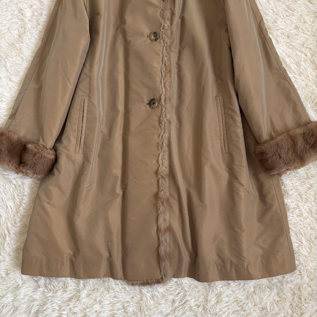 レリアン ロングコート リアルファー イヴサロモン 光沢 大きいサイズ 13+