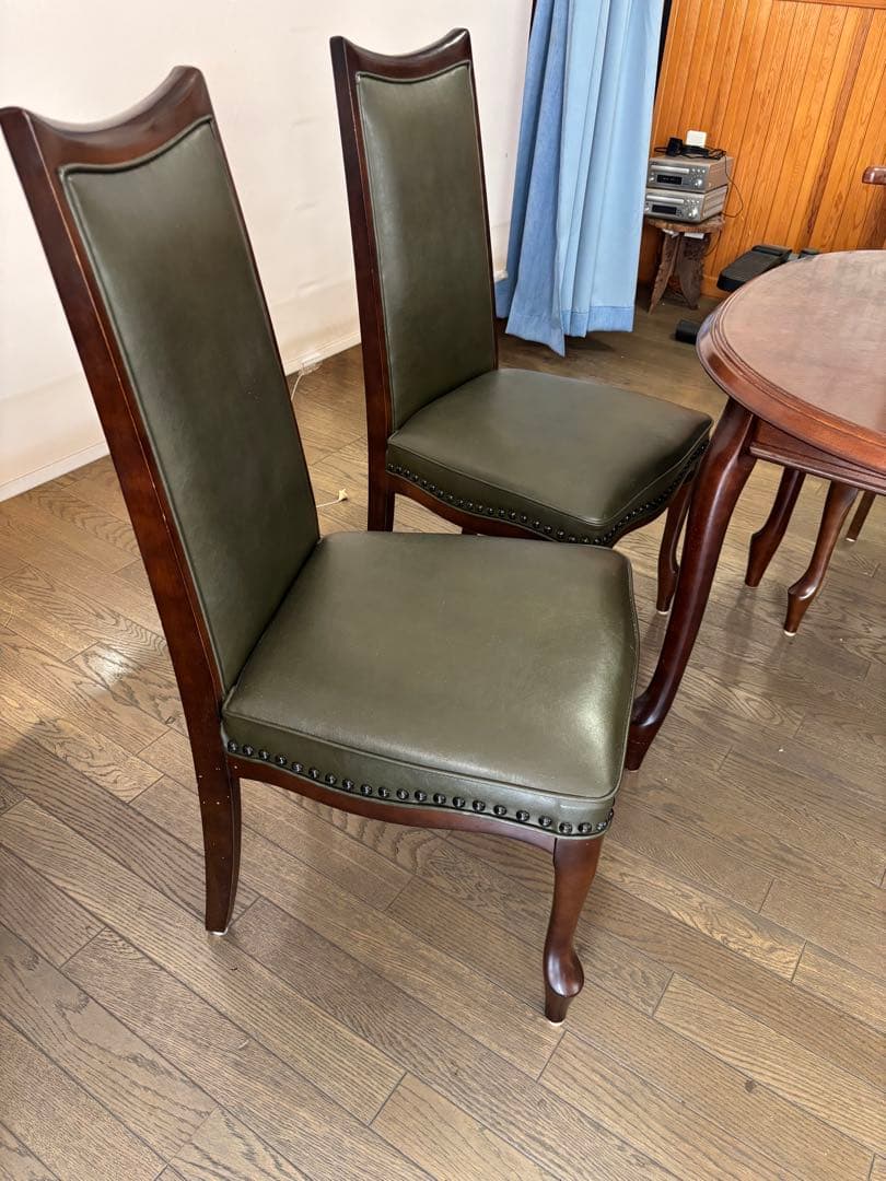 値下げセール　Marumi木工　アンティーク　ダイニングテーブルと椅子4脚セット