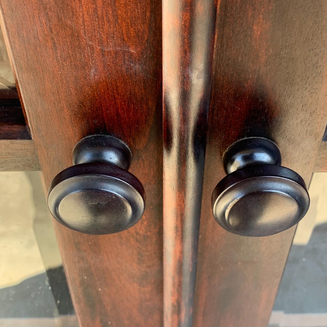 北海民芸 和光 書棚 ブックキャビネット 本棚 ガラスキャビネット 民芸家具