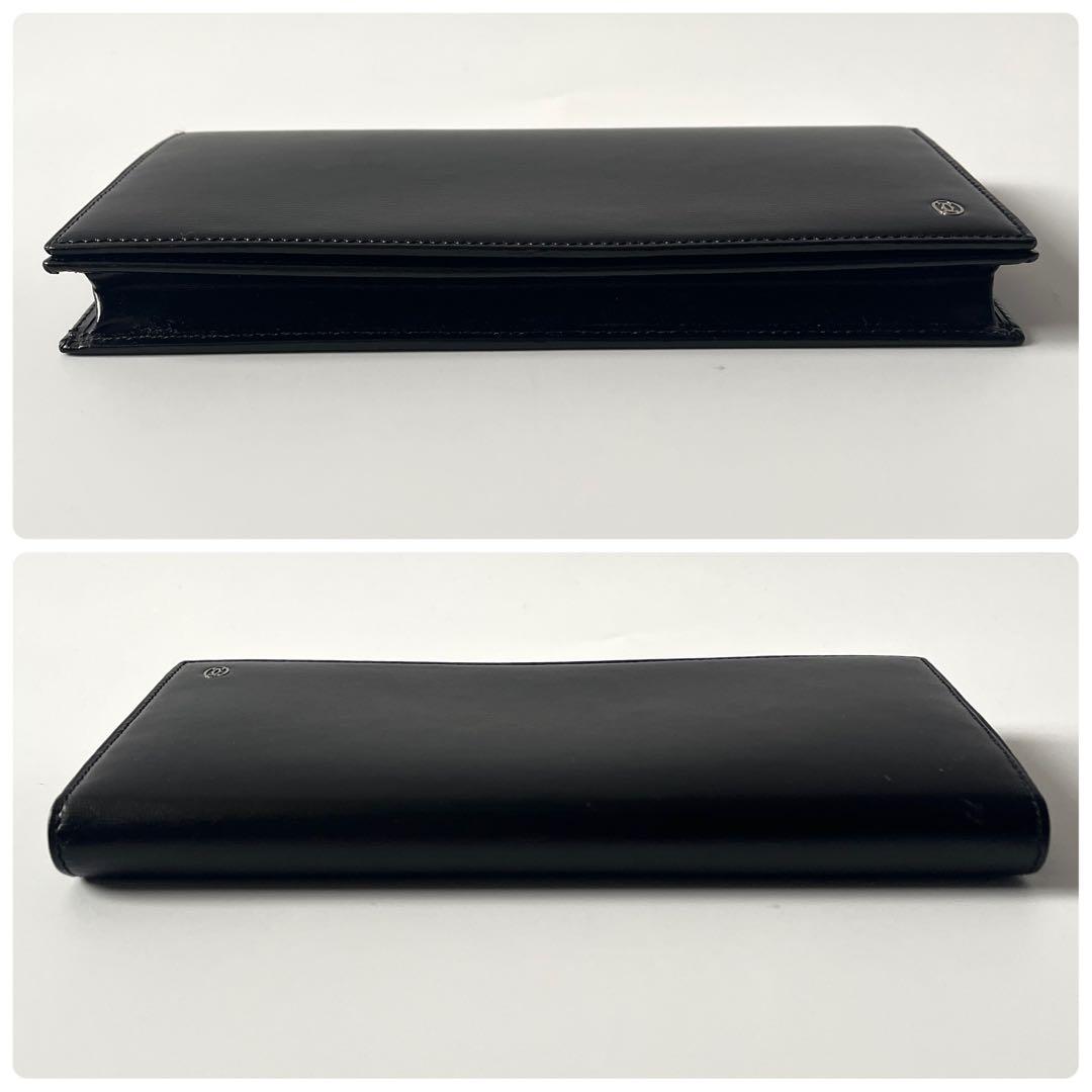 カルティエ　パシャライン　二つ折り　長財布　レザー　黒　ブラック　ロゴ金具