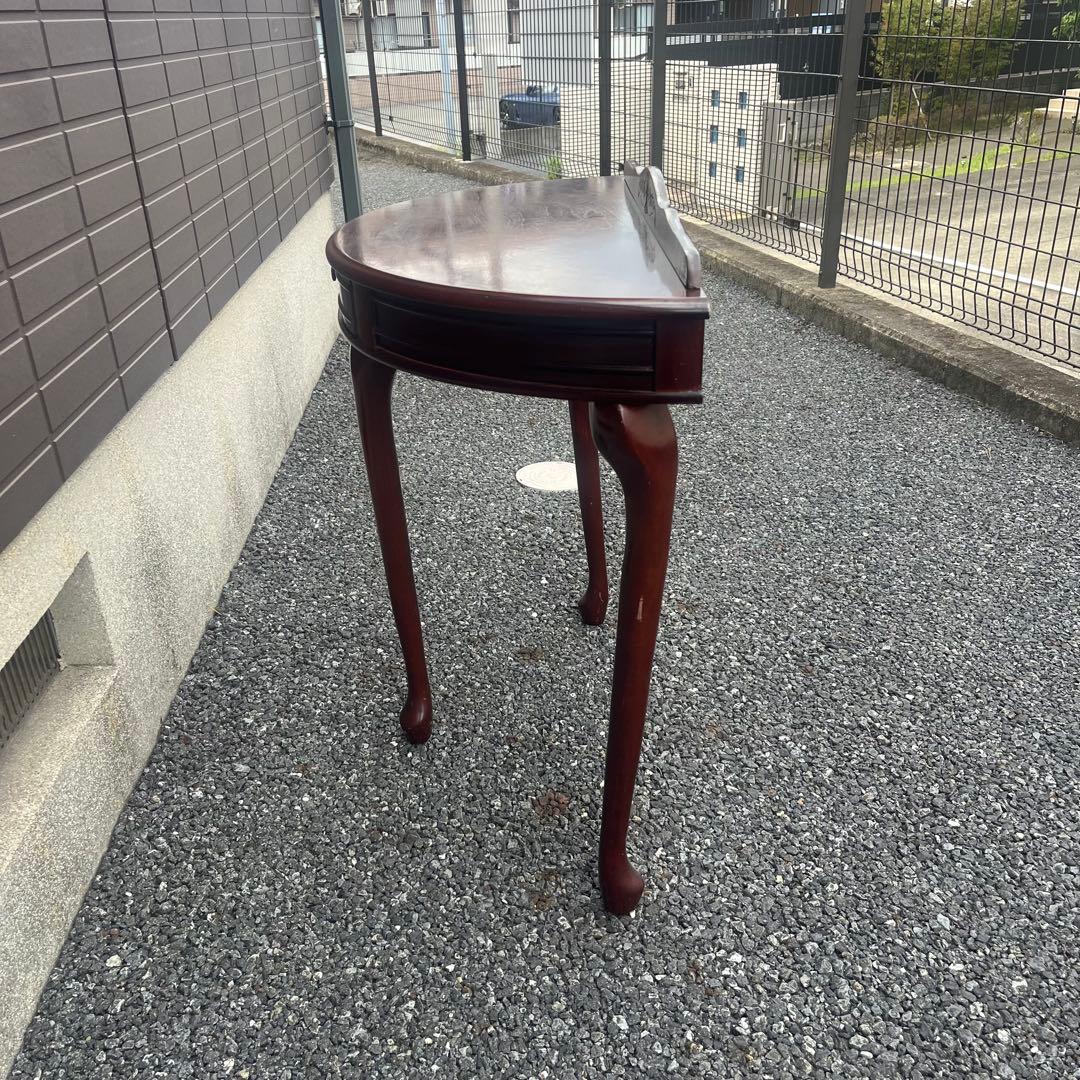 フジ　猫脚コンソール 引き出し付　ハーフムーンテーブル