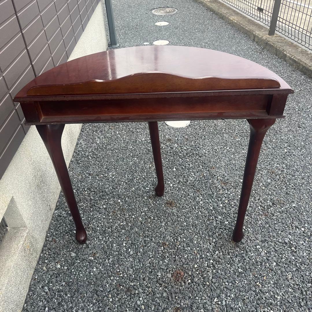 フジ　猫脚コンソール 引き出し付　ハーフムーンテーブル