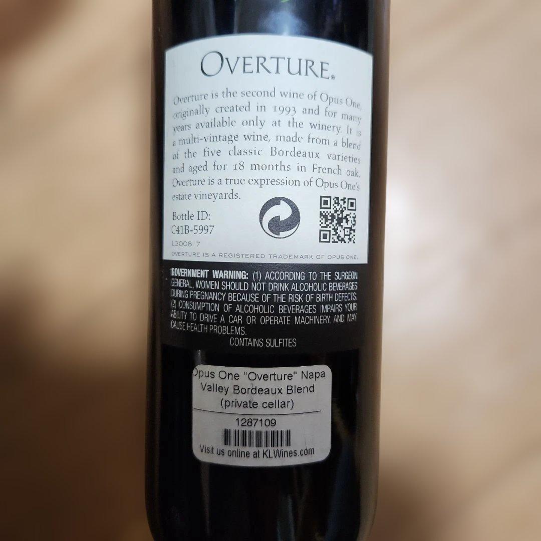オーバーチュア　Overture ナパバレー 赤ワイン 750ml