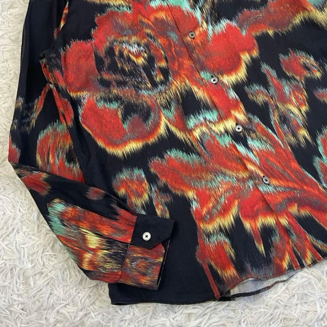 h*a様 大きいサイズ✨L✨ポールスミス　フラワー柄　総柄シャツ　現行タグ　長袖