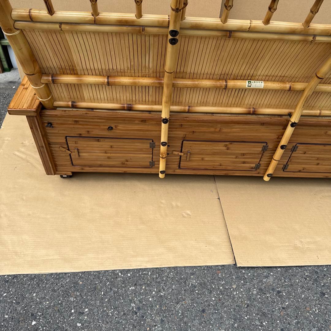 梅里竹芸　三人掛けソファー　ベンチ　竹製　【A-99】