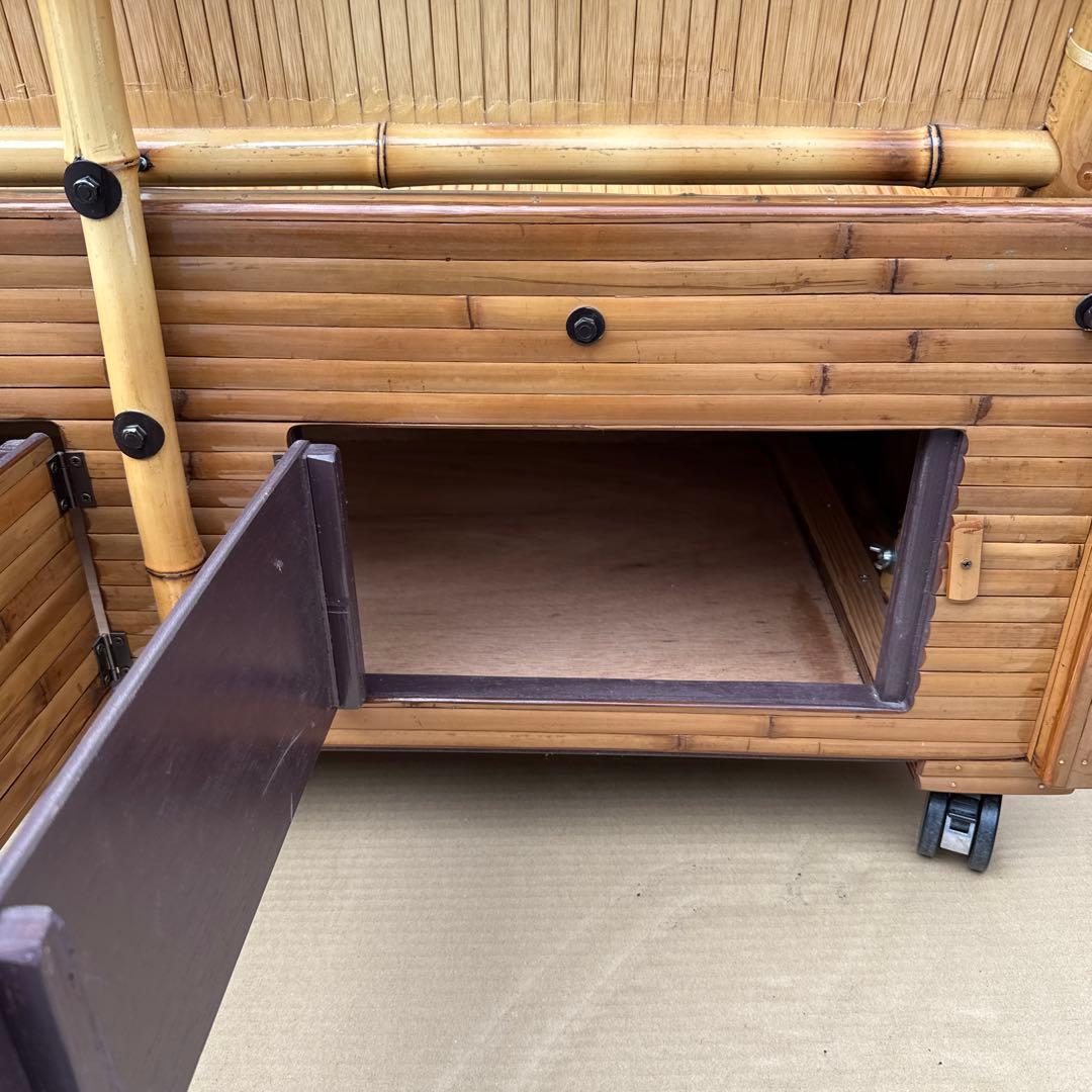 梅里竹芸　三人掛けソファー　ベンチ　竹製　【A-99】