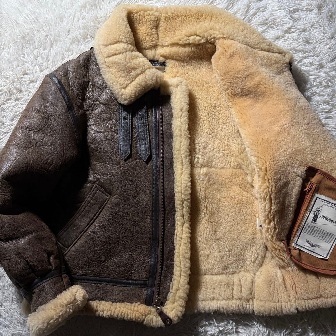現行/40サイズ■AVIREXフライトジャケットB-3 ムートン　羊革　ブラウン