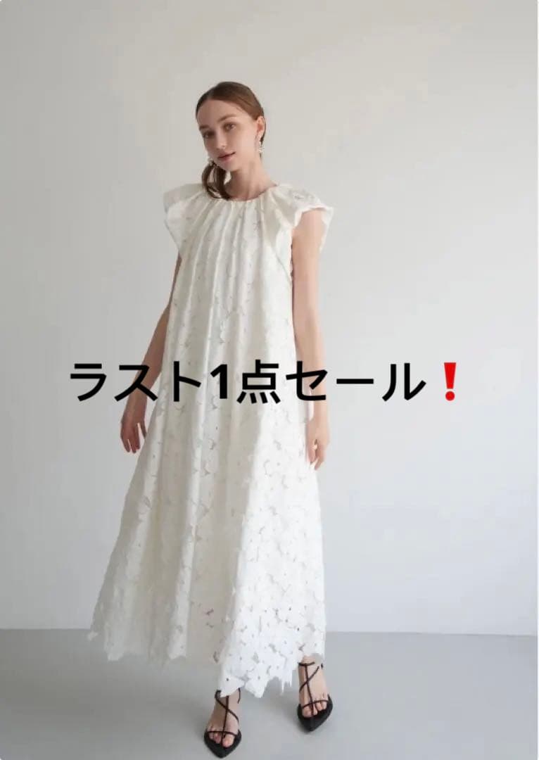 セール【即日発送】flower lace drape one-piece
