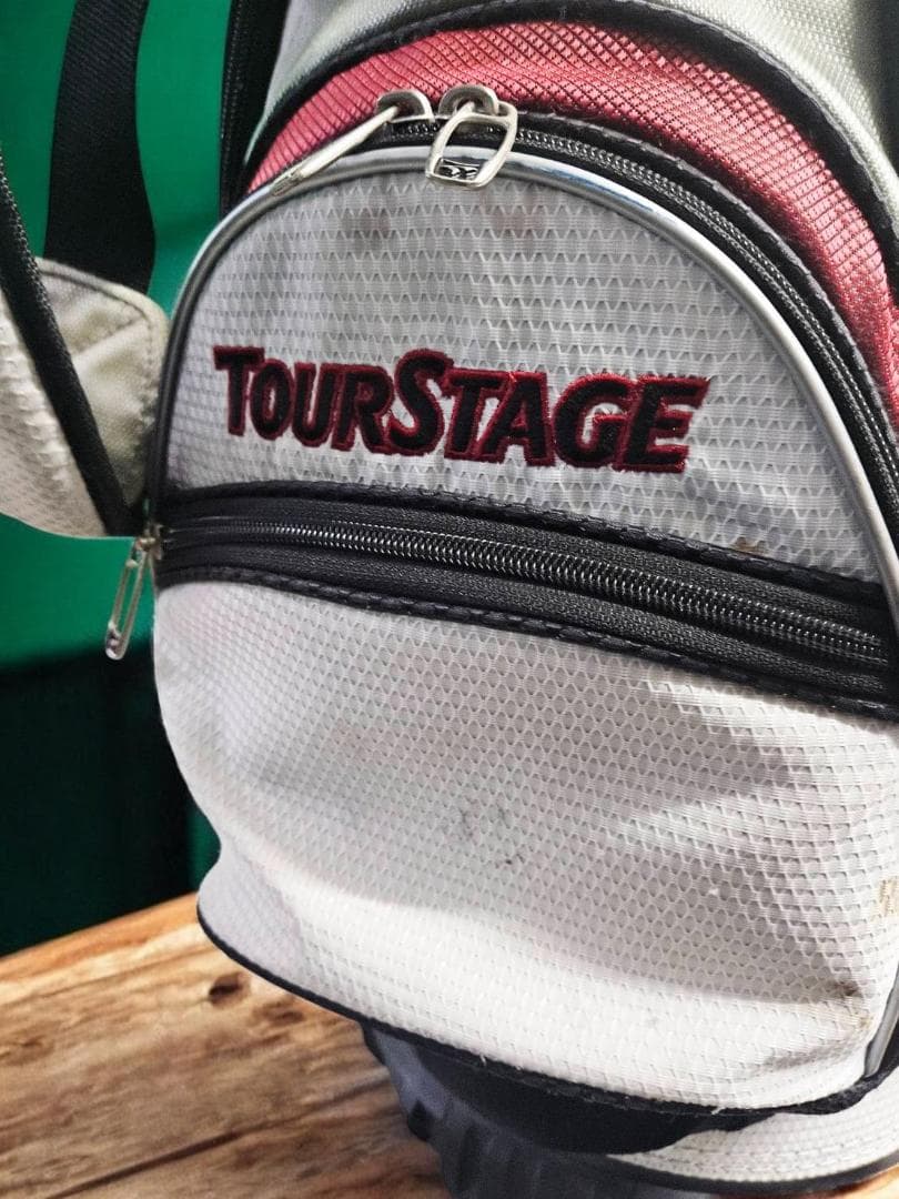 送料無料/超美品　TourStage キャディバッグ ホワイト・レッド