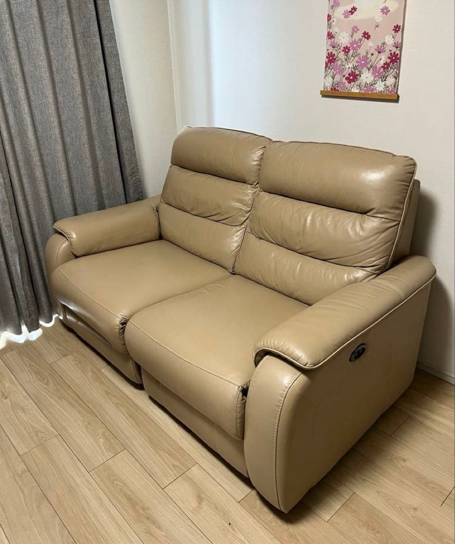 ニトリ 電動リクライニングソファ 2人掛け クロナ NB BE