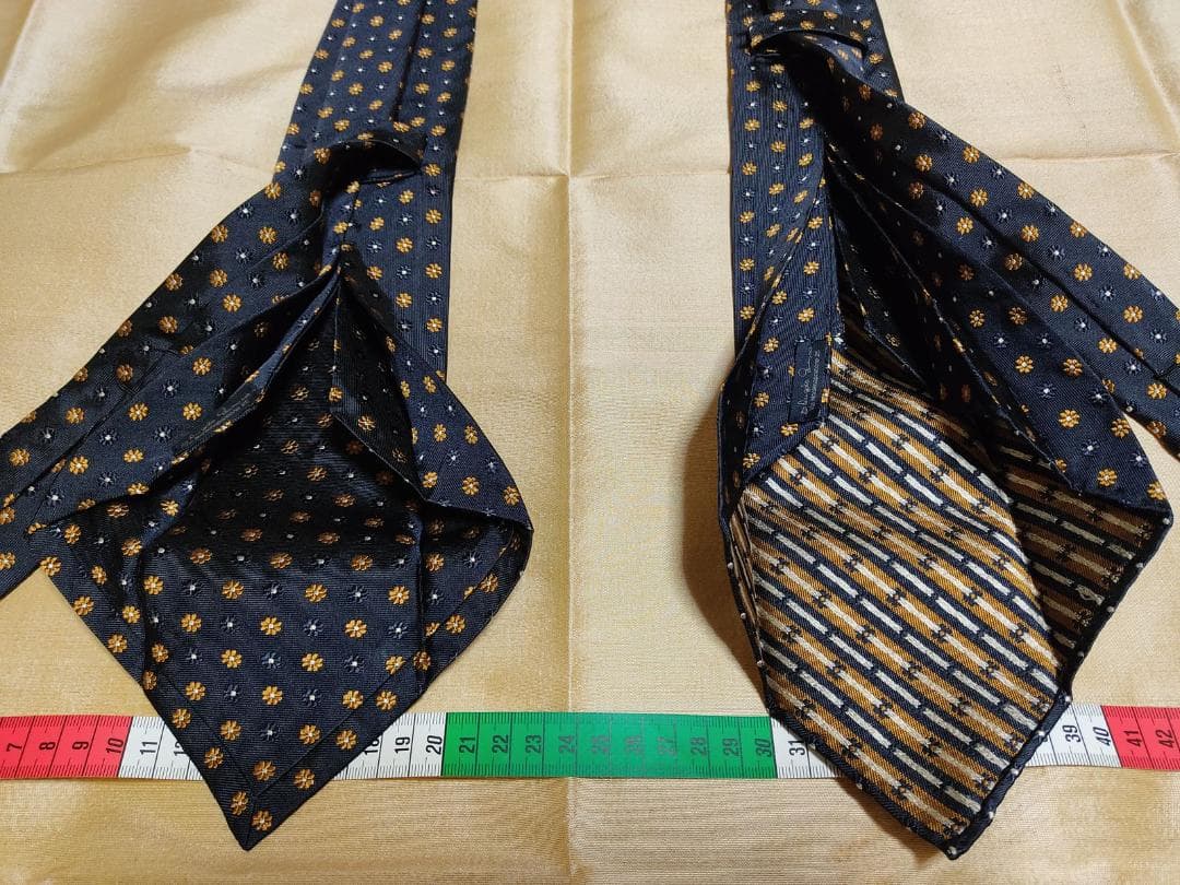 値下げ A71 濃紺水色 アンジェロフスコ 12fold ネクタイ