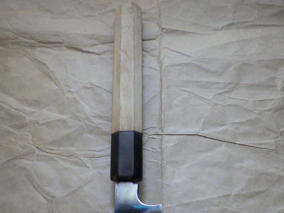 本焼★不動國行作・河豚引き包丁/水牛八角柄★昭和ビンテージモデル