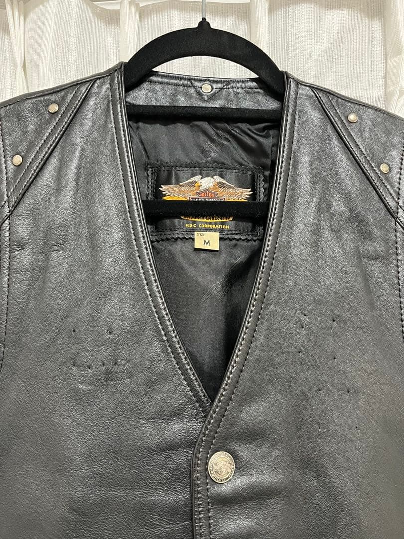 ブラックレザーベスト Mサイズ