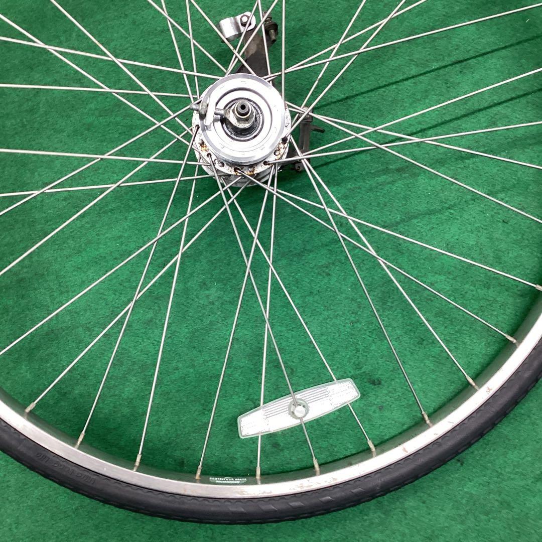 ステンレスリム&スポーク　後輪　27x1-3/8 タイヤ付　内装3段　ベルト仕様