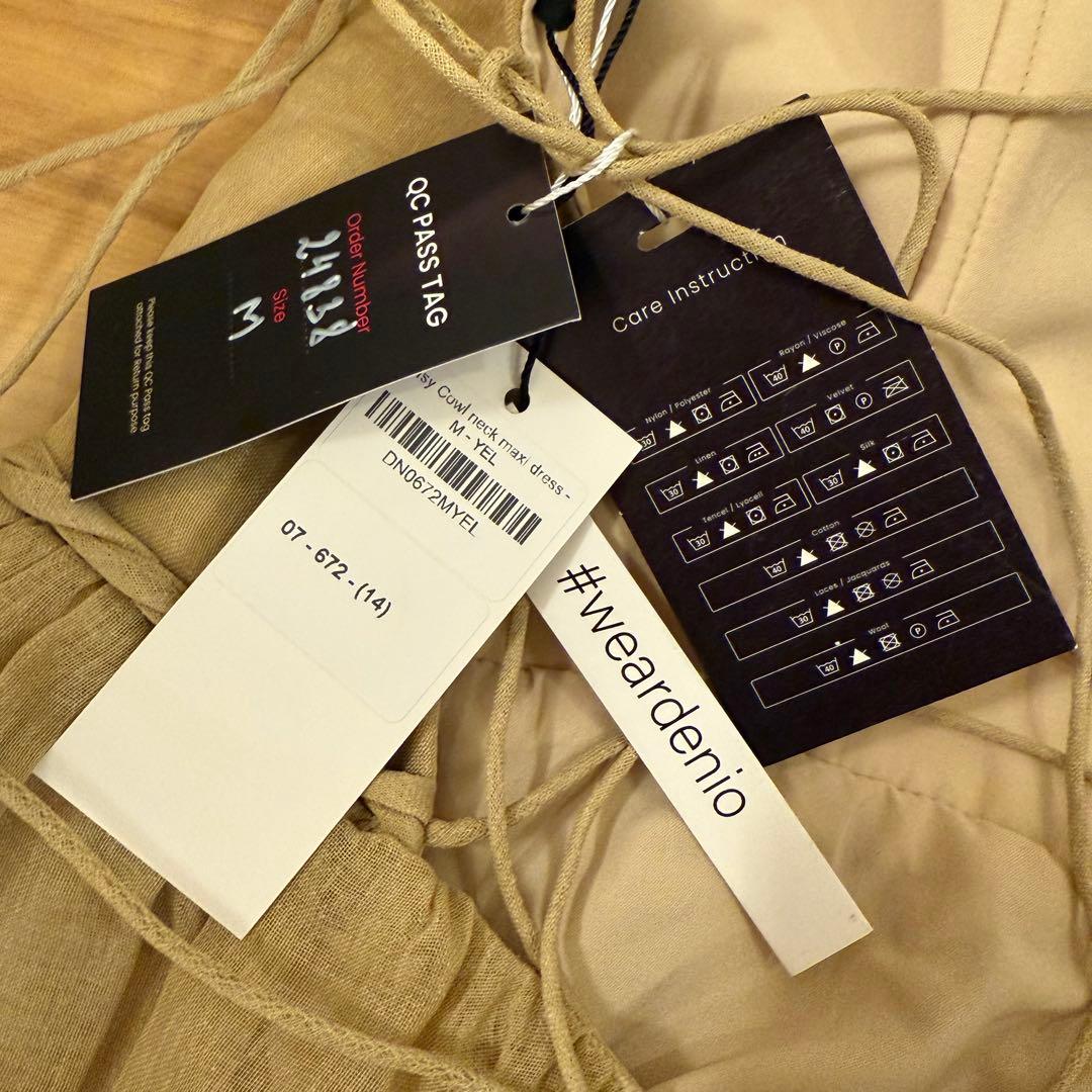 未使用新品 DeNio/デニオ ワンピースドレス ベージュ M 約4万円