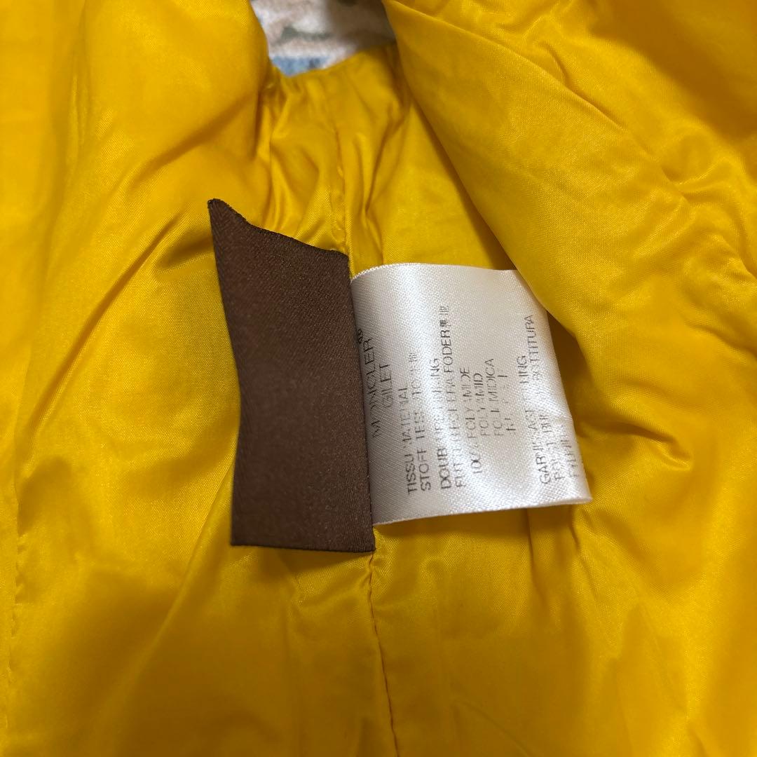 MONCLER イエロー 薄手ダウンベスト M
