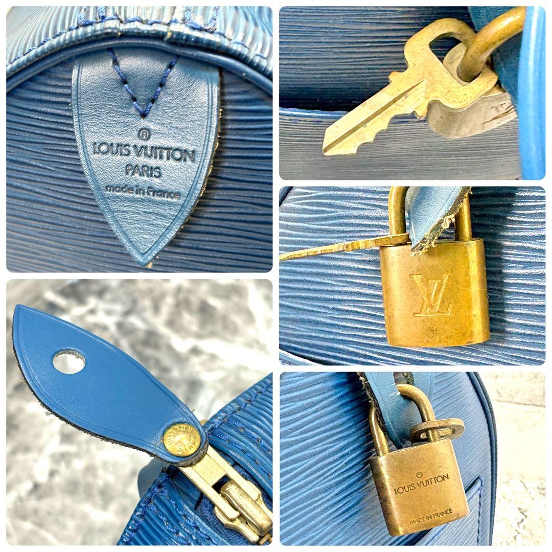 ルイヴィトン スピーディ 25 ボストンバッグ エピレザー ブルー ハンドバッグ
