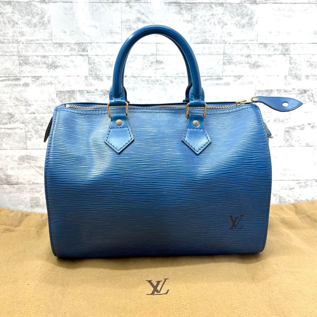 ルイヴィトン スピーディ 25 ボストンバッグ エピレザー ブルー ハンドバッグ