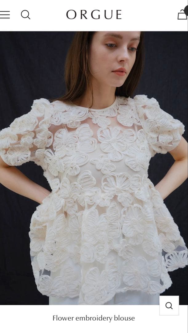 おこめorgue♡ Flower embroidery blouse