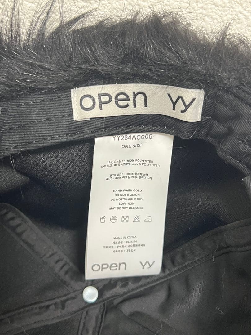 open yy キャップ　ファー　 　ニンニン
