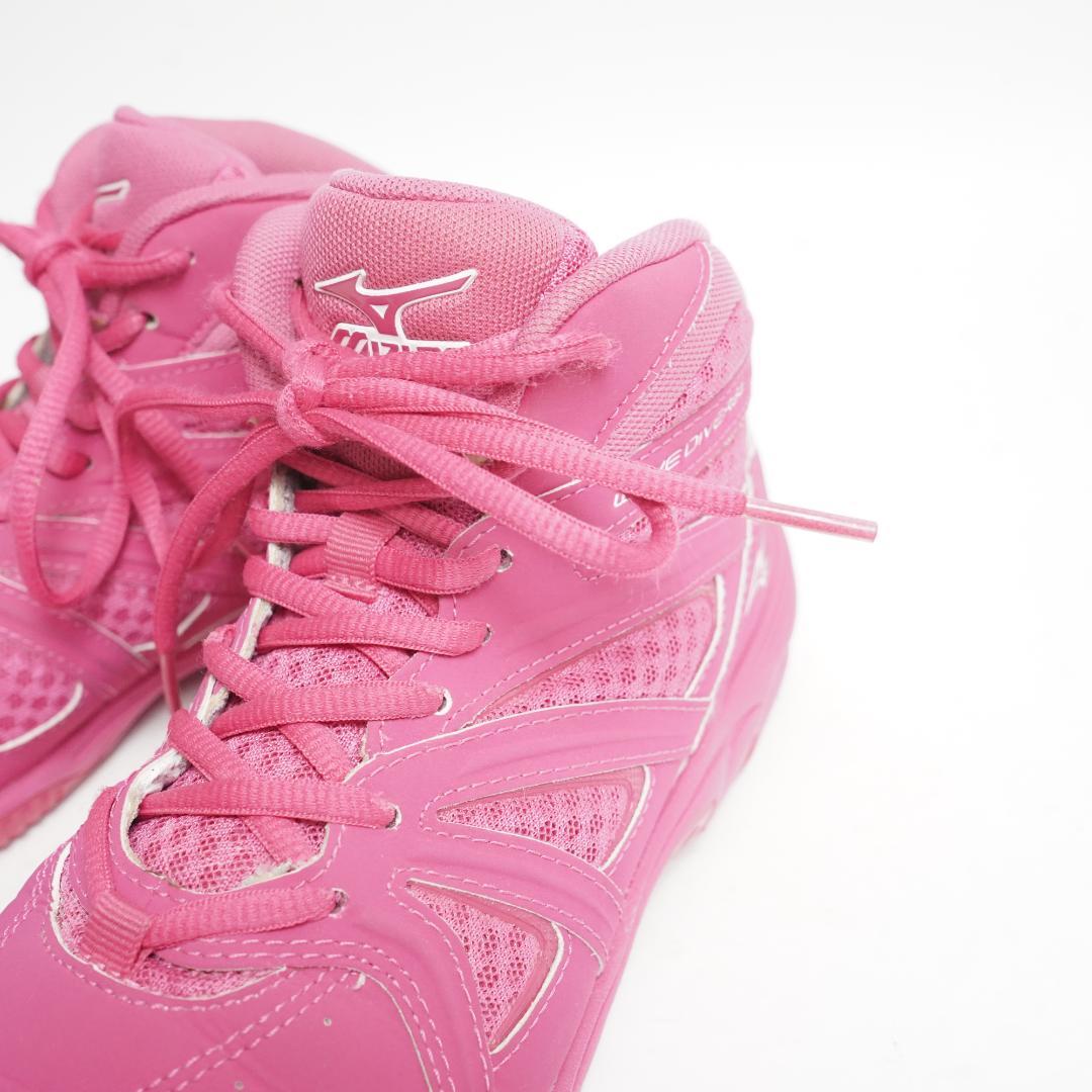 【美品】ミズノ ウェーブダイバース ハイカット スニーカー 23.5cm