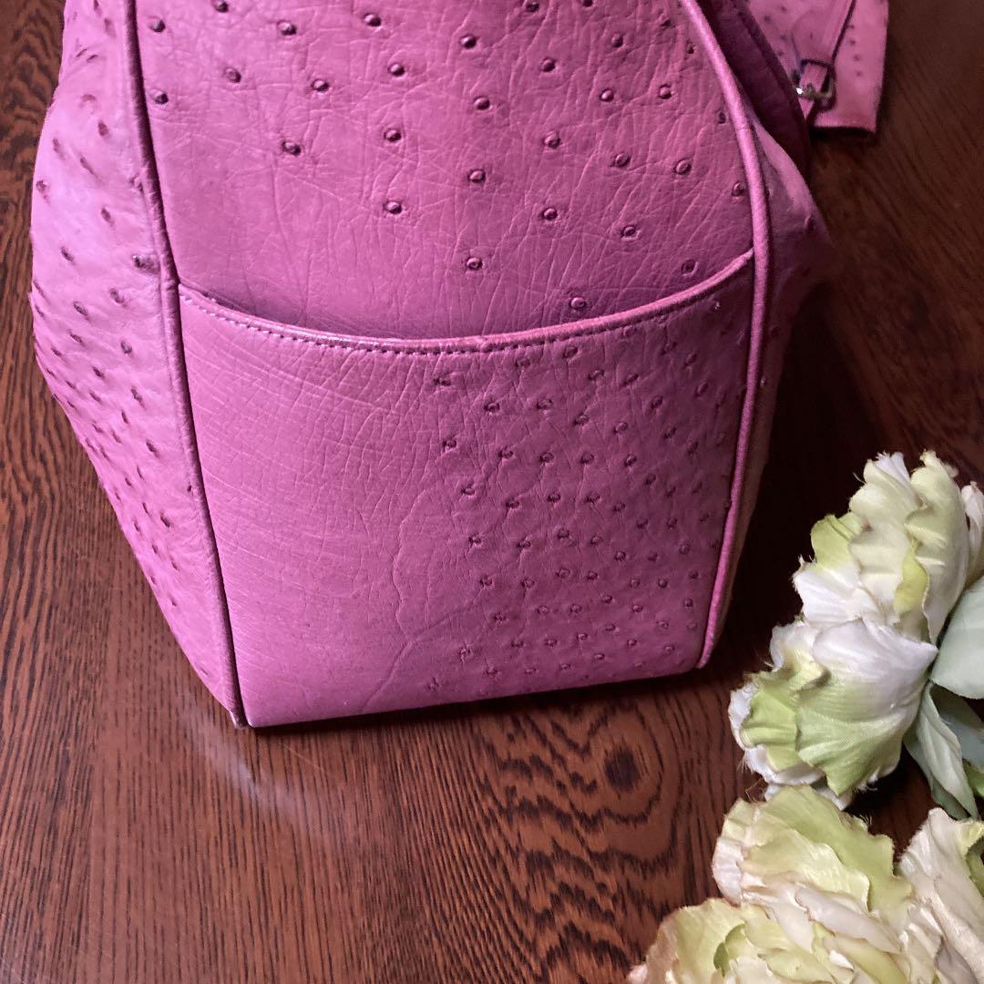 【美品】オーストリッチ　ボストンバッグ日本製　マドレーヌ