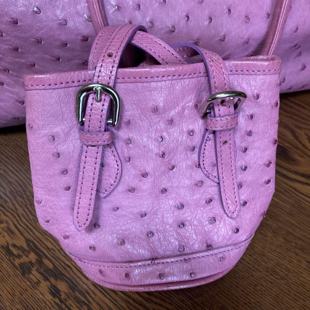 【美品】オーストリッチ　ボストンバッグ日本製　マドレーヌ