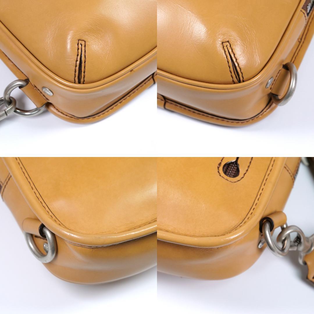 美品✨ エルゴポック HERGOPOCH ボディバッグ レザー キャメル