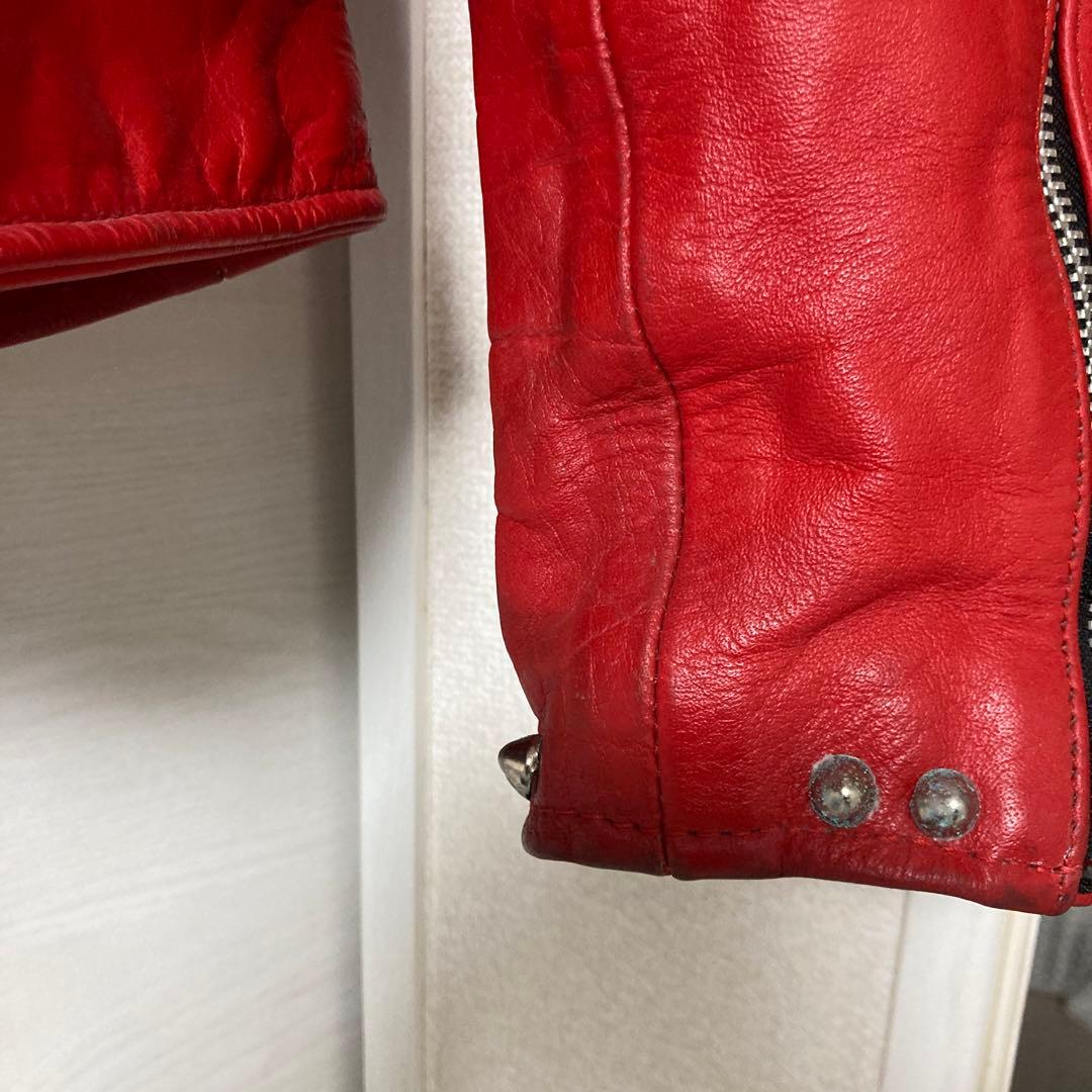 ライダース赤　スタッズ　38インチ前後