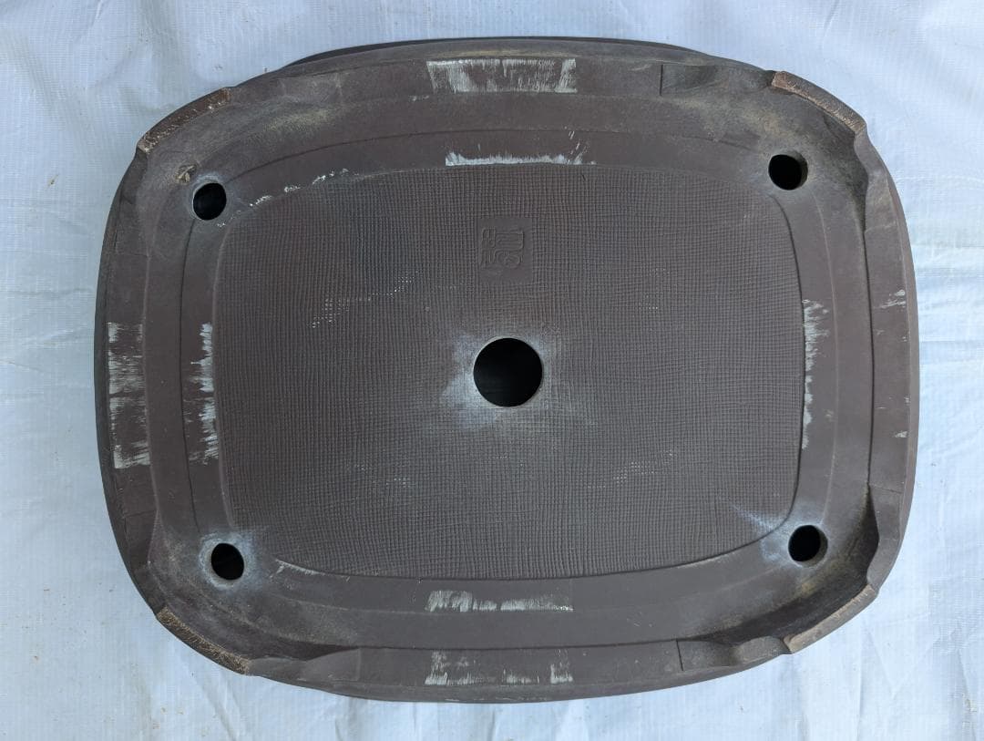 大型 盆栽鉢 約46.5cm 朱泥風 長方鉢 無銘 鉢植え 和鉢