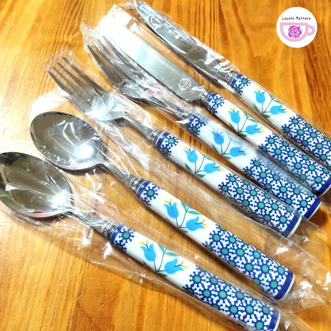 新品　ポーランド食器　カトラリー➁　チューリップ　計6点　スプーンナイフフォーク
