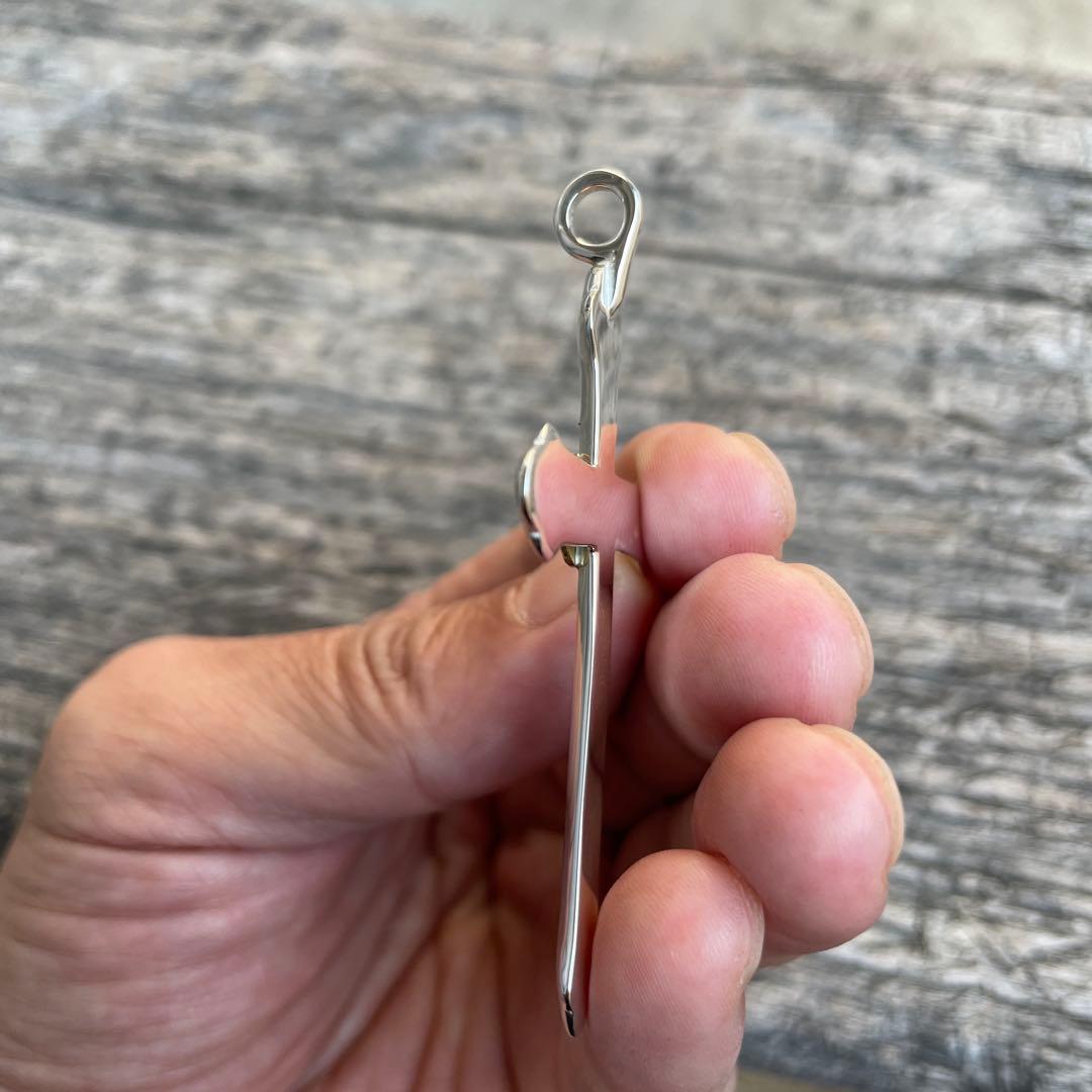 残1 印台 メタル 付き クロス ネックレス トップ チェーン ハンドメイド