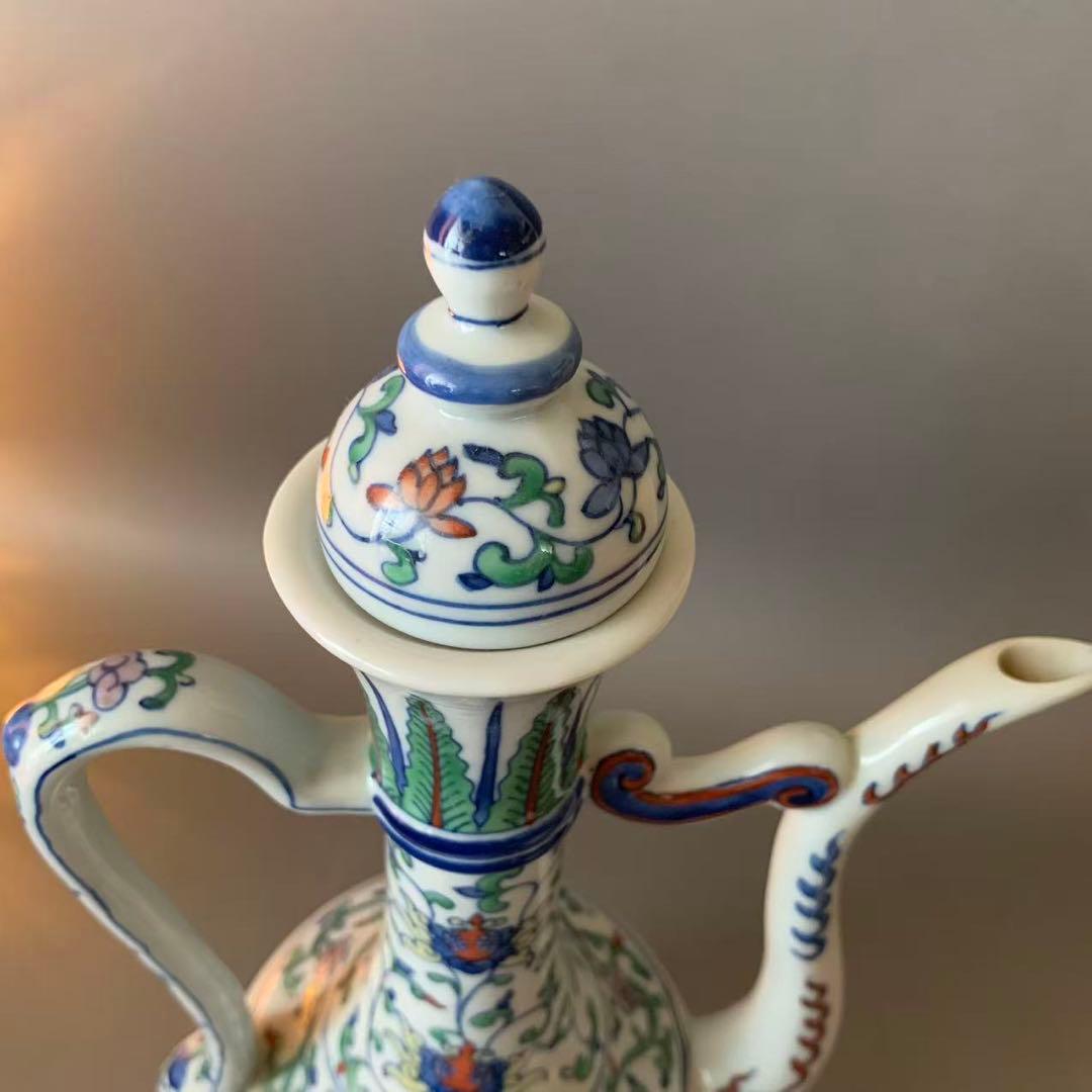 N407, 中国美術　とう彩　水注　大清乾隆年製銘